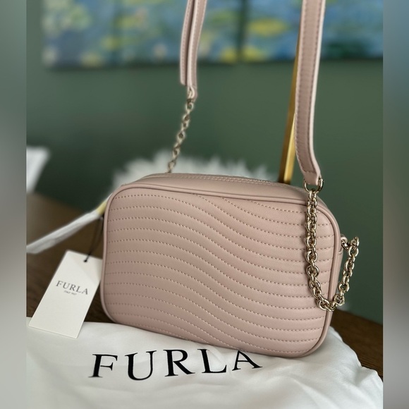 Furla Handbags - NWT! NEW! Furla Swing Blush Quilted Wave Leather Crossbody Bag -Women